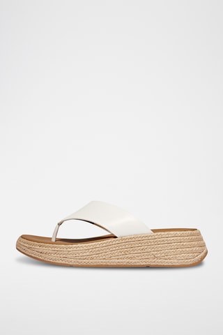 Tongs plateformes en cuir Microwobbleboard - Blanc