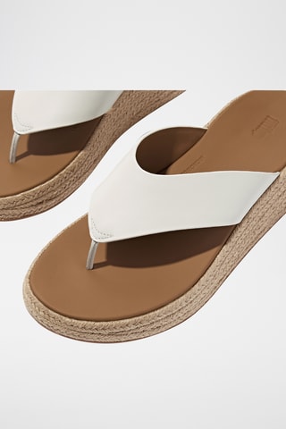 Tongs plateformes en cuir Microwobbleboard - Blanc