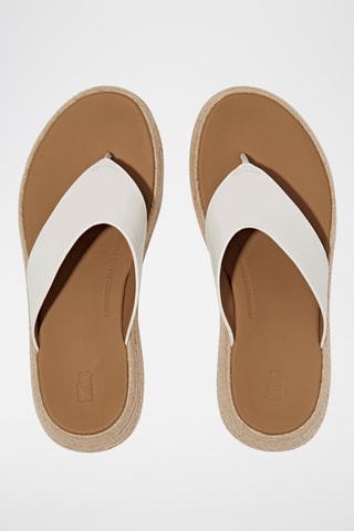 Tongs plateformes en cuir Microwobbleboard - Blanc