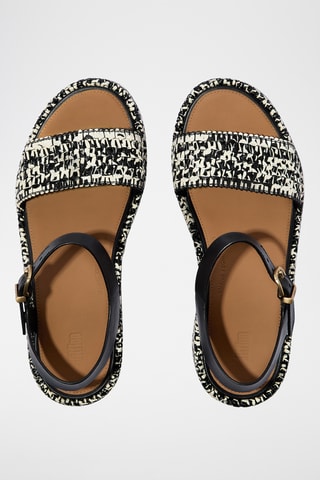 Sandales compensées en cuir Cush - Noir