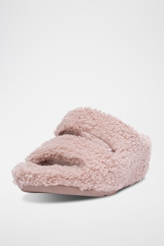 Mules fourrées en laine Microwobbleboard - Rose poudré