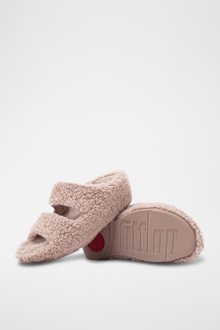 Mules fourrées en laine Microwobbleboard - Rose poudré