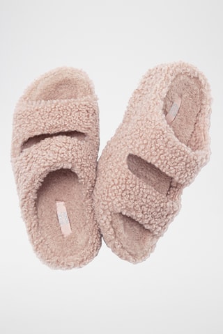 Mules fourrées en laine Microwobbleboard - Rose poudré