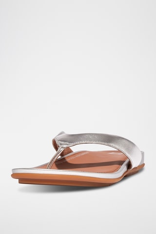 Tongs en cuir Gracie - Argenté