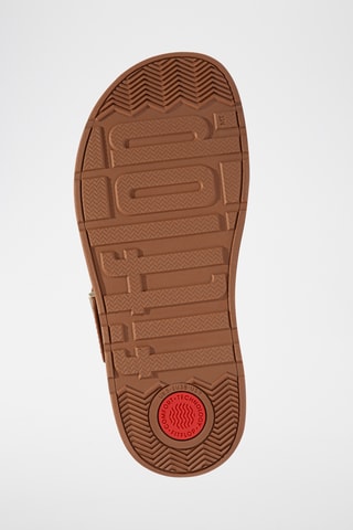 Tongs compensées en cuir Microwobbleboard - Marron