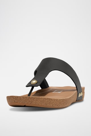 Tongs en cuir Iqushion - Noir