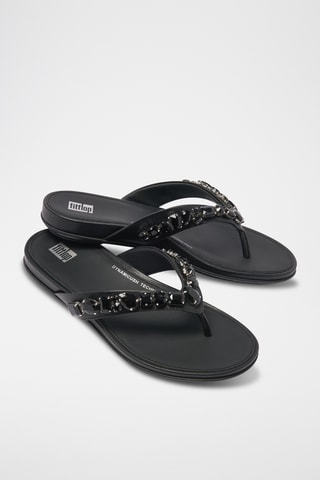 Tongs en cuir Dynamicush - Noir
