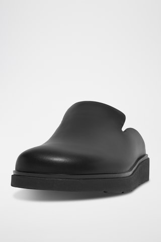 Sabots plateformes en cuir Microwobbleboard - Noir
