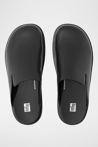 Sabots plateformes en cuir Microwobbleboard - Noir
