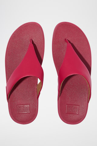 Tongs compensées en cuir Lulu - Rouge
