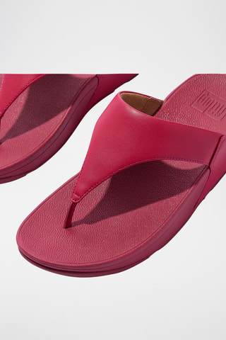 Tongs compensées en cuir Lulu - Rouge