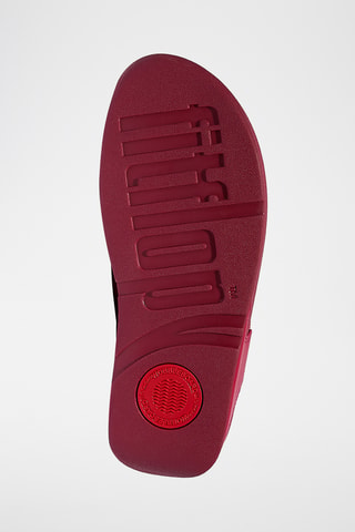 Tongs compensées en cuir Lulu - Rouge
