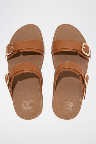 Mules compensées en cuir Lulu - Camel