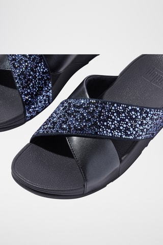 Mules compensées en cuir Lulu - Bleu