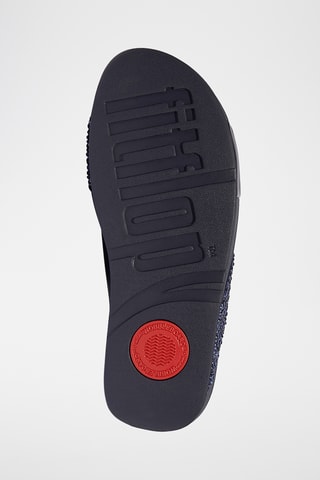 Mules compensées en cuir Lulu - Bleu
