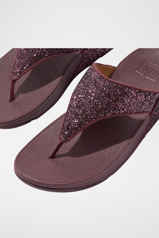 Tongs pailletées compensées - Mauve