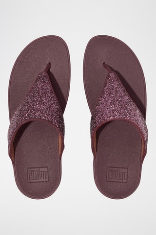 Tongs pailletées compensées - Mauve
