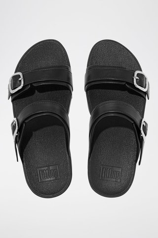 Mules compensées en cuir Lulu - Noir