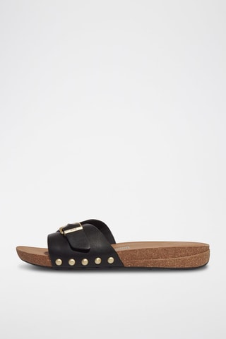 Mules en cuir  - Noir