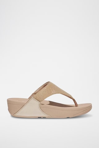 Tongs compensées Lulu Shimmerlux - Beige