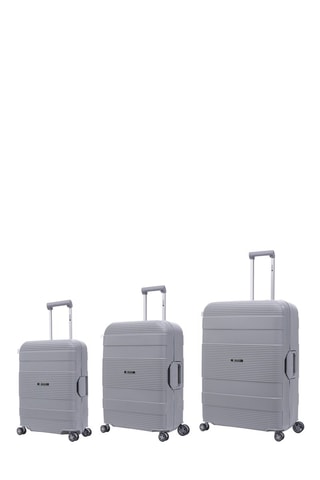 Juego de 3 maletas Ocean (S/M/L) - 55/64/77 cm - Gris claro