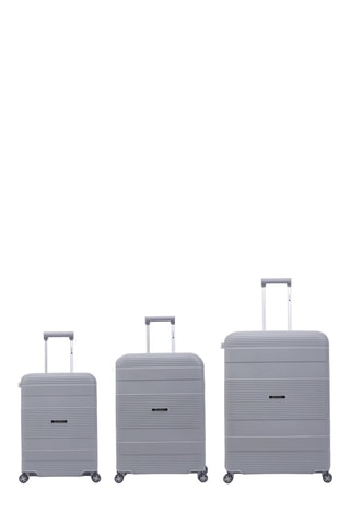 Juego de 3 maletas Ocean (S/M/L) - 55/64/77 cm - Gris claro