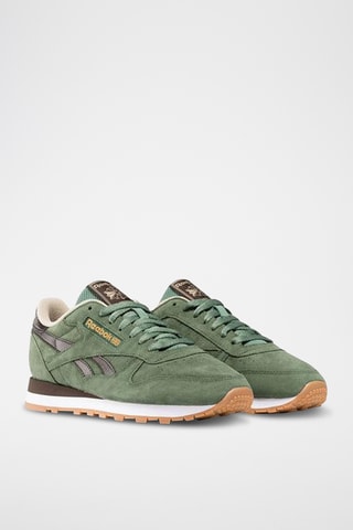 Nubuck Sneakers Classic Leather - Donkergroen