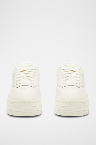 Leren Platform Sneakers Club C extra - Ecru
