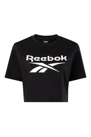 T-shirt cropped Identity - Zwart