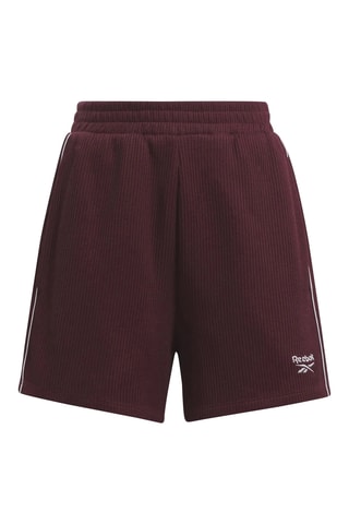 Short Hoge Taille Rie Waffle - Bordeauxrood