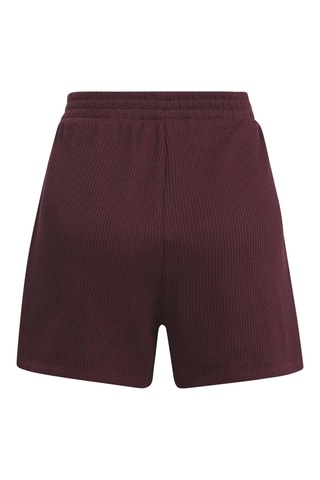 Short Hoge Taille Rie Waffle - Bordeauxrood