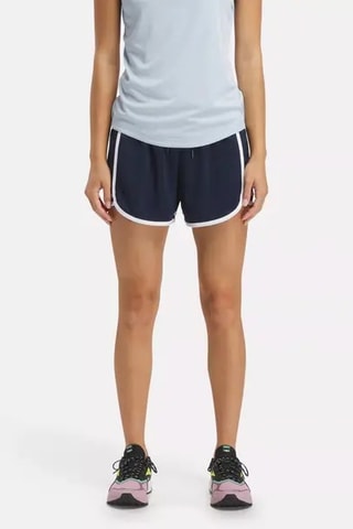 Trainingsshort Hoge Taille - Marineblauw en Wit
