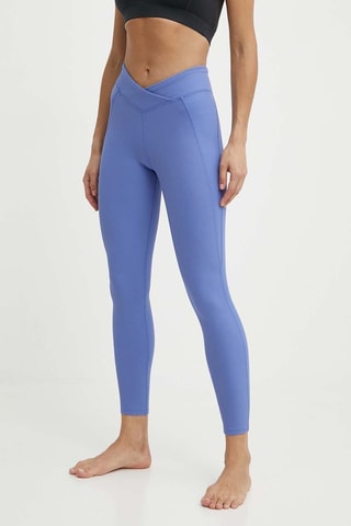 Yogalegging Hoge Taille Studio Rib- Blauw