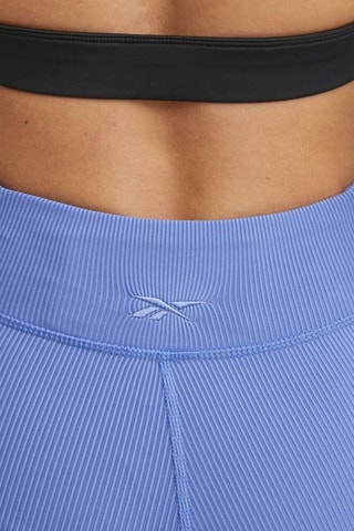 Yogalegging Hoge Taille Studio Rib- Blauw