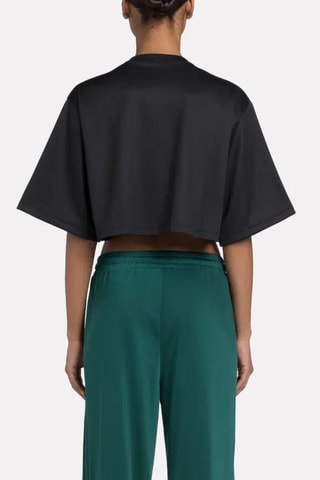 T-shirt cropped Team - Zwart