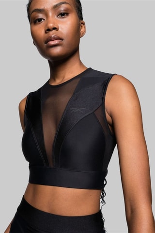 Crop top Butterfly - Negro