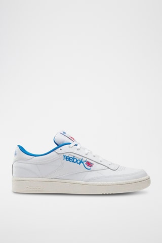 Leren Sneakers Club C 85 - Wit en Koningsblauw