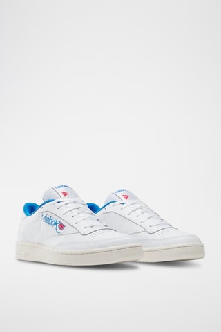 Leren Sneakers Club C 85 - Wit en Koningsblauw