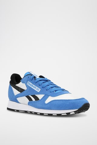 Leren Sneakers Classic- Wit en Lichtblauw