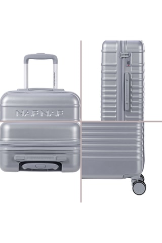 Set de 3 valises (S/M/L) Daisy - Gris métalisé - 55/65/75 cm