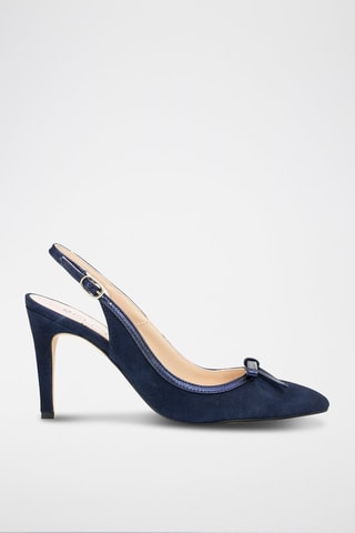 Nubuck Sandalen met Hak Alba - Rood en Blauw