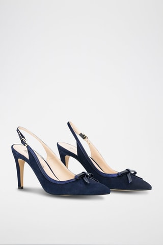 Nubuck Sandalen met Hak Alba - Rood en Blauw
