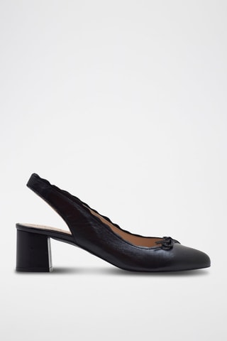 Leren Sandalen met Hak Mina - Zwart