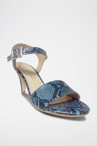 Leren Sandalen met Hak Gloria - Blauw