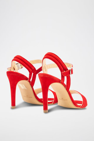 Nubuck Sandalen met Hak Mar - Rood