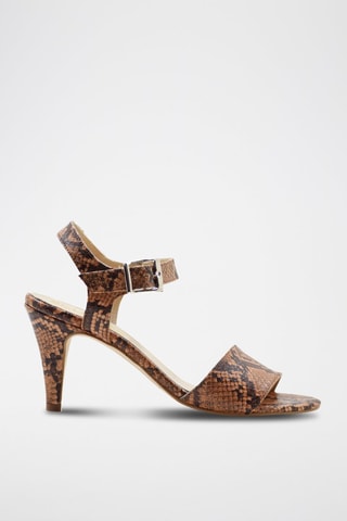 Leren Sandalen met Hak Gloria - Bruin