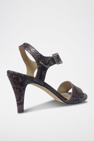 Leren Sandalen met Hak Gloria - Grijs 