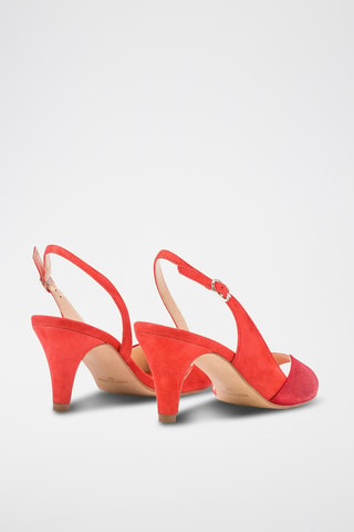 Leren Sandalen met Hak Lidia - Rood