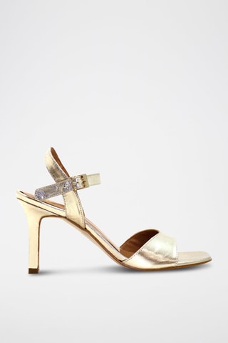 Leren Sandalen met Hak - Nude