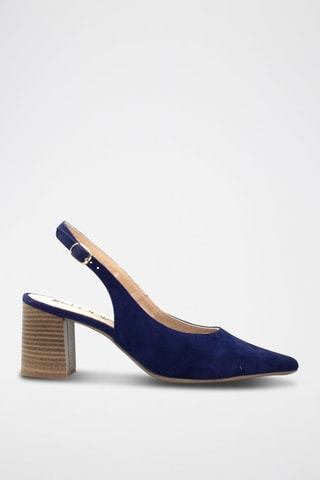 Leren Suède Pumps - Marineblauw